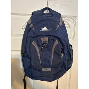 High Sierra Navy Blue Gray Backpack School Travel Bag‎ Bookbag